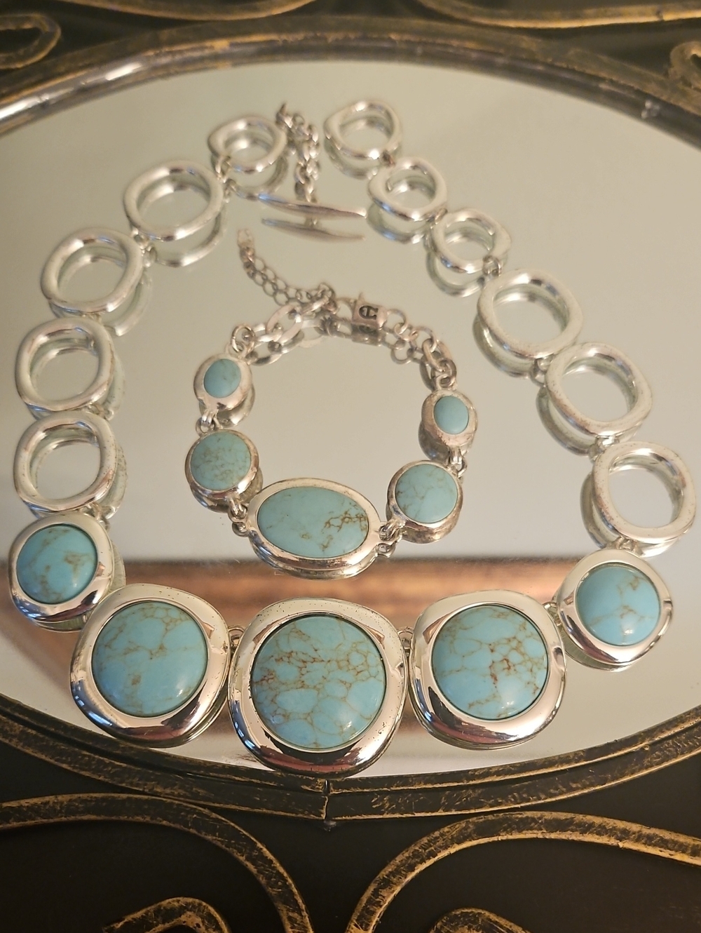 Etienne Aigner Turquoise-Tone Jewelry Set